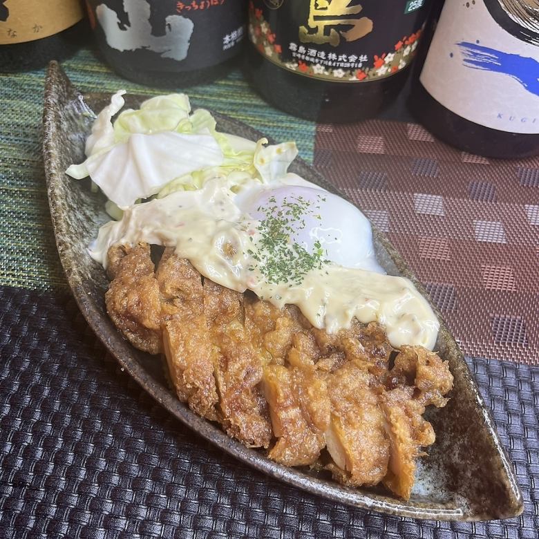 Chicken nanban with soft-boiled egg and tar sauce
