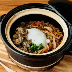炭燻製茶美豚のすき焼き風