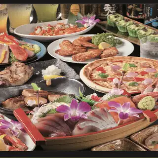 【贅沢堪能コース】贅沢したい夜に◎2H飲放＋刺身5点盛り・ローストビーフ・鮪カマ焼き(全10品)