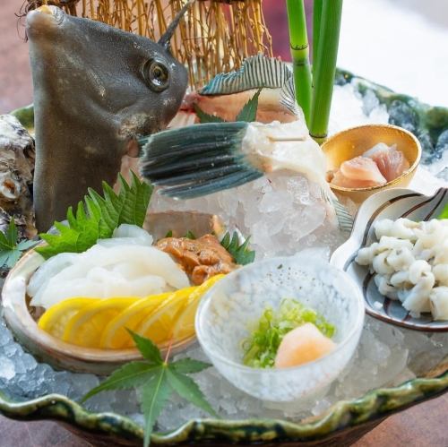 新鮮なカワハギの共肝造りがおすすめ