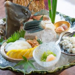 Filefish liver sashimi