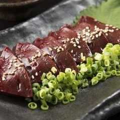 Horse liver sashimi