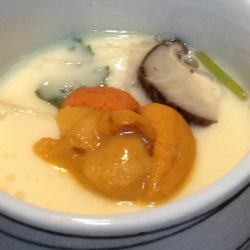 Steamed egg custard with sea urchin