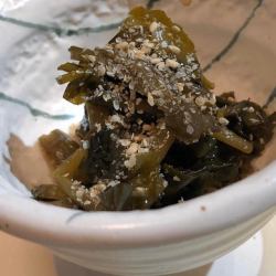 Pickled wasabi leaves