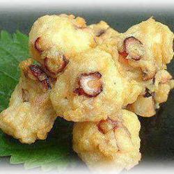 Tempura made with raw octopus