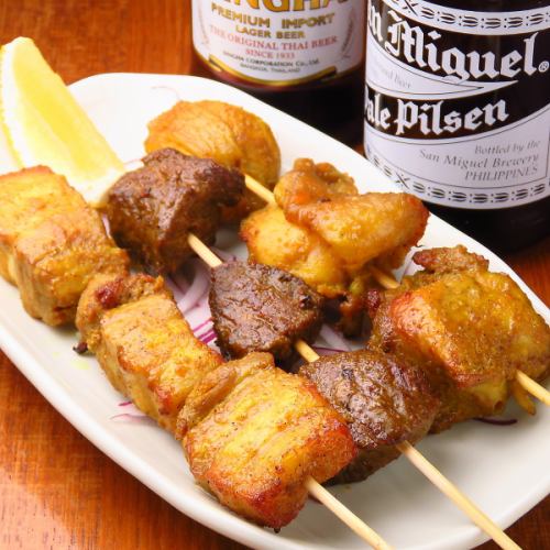 [Set of 2 skewers] 2 types of lamb and chicken! Juicy skewers and alcohol go well together!
