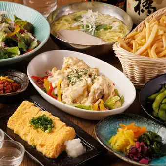 『お手軽コース』¥5,000円⇒¥4,000円<3h飲み放題付>8品金・土・祝前・12月2h制