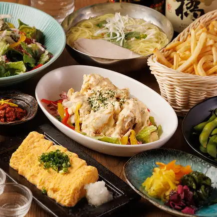『お手軽コース』￥5,000円⇒￥4,000円＜3ｈ飲み放題付＞８品金・土・祝前・12月2ｈ制