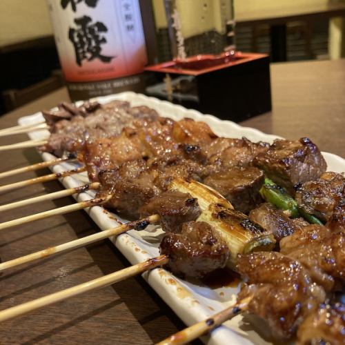 [Enjoy beef skewers that are particular about ingredients and taste]