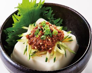 Various types of tofu with salt and green onion/miso tofu