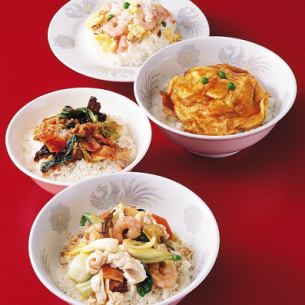 野菜炒飯, 咖哩炒飯, 蟹肉炒飯, 番茄醬炒飯, 海鮮粥, Ankake 炒飯