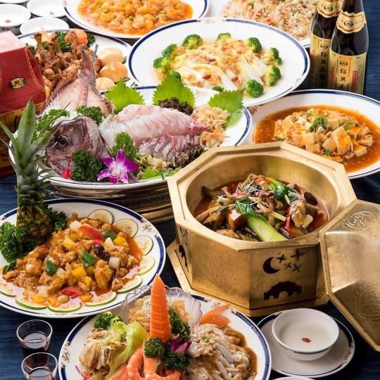 【お料理のみ|美味求心コース】~鯛の姿造りや牛肉銅鍋など豪華絢爛《全10品》~接待や記念日に