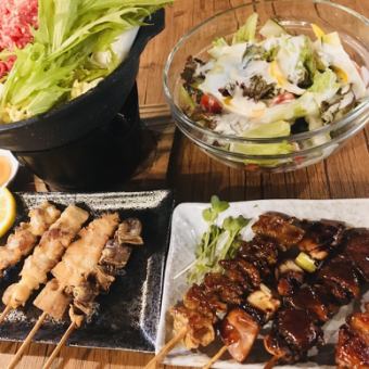 [All-you-can-eat and drink] ★Very popular★ All-you-can-eat and drink 8 kinds of yakitori for 4,500 yen → 3,700 yen!!