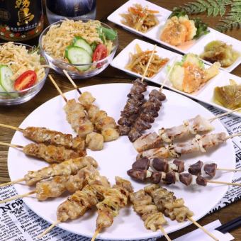 [All-you-can-eat and drink] ★Very popular★ All-you-can-eat and drink 8 kinds of yakitori for 4,500 yen → 3,700 yen!!