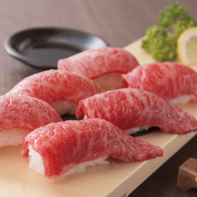 A5 rank Wagyu beef sushi is outstandingly fresh ...
