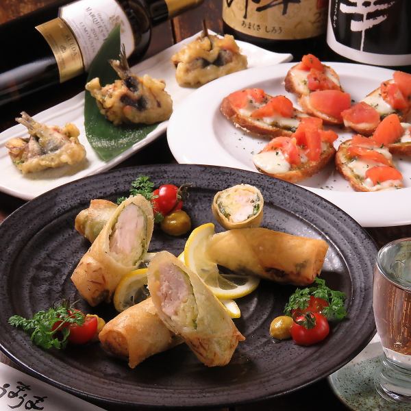 【コース】100分飲放付！蒸し鶏のネギ塩ソースがけ、つくねのチーズハンバーグ等全8品 4880円 