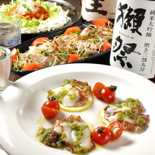 前日までのご予約でランチタイムも季節のコース(飲み放題付4880円）OK♪飲み放題は11時半～12時開始限定！