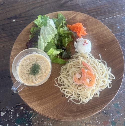 つけパスタ　エビクリーム(ドリンクセット)