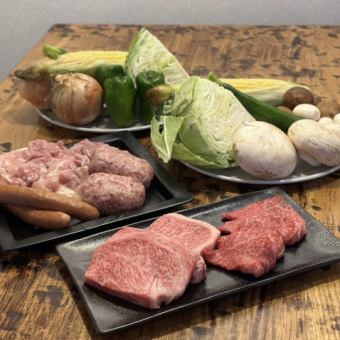 【BBQスペシャルコース】葵町ソーセージや特製焼きパスタを含む全10品お一人様7000円(税込)