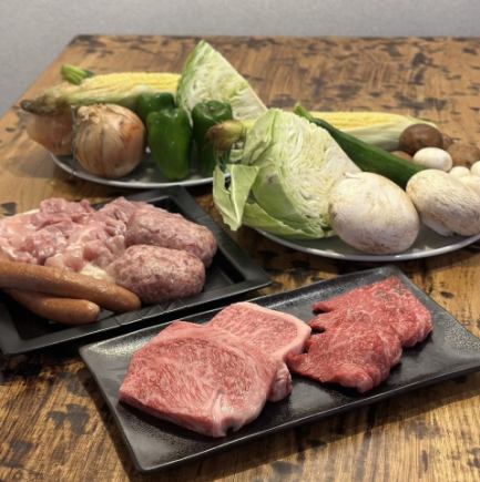 【BBQスペシャルコース】葵町ソーセージや特製焼きパスタを含む全10品お一人様7000円(税込)