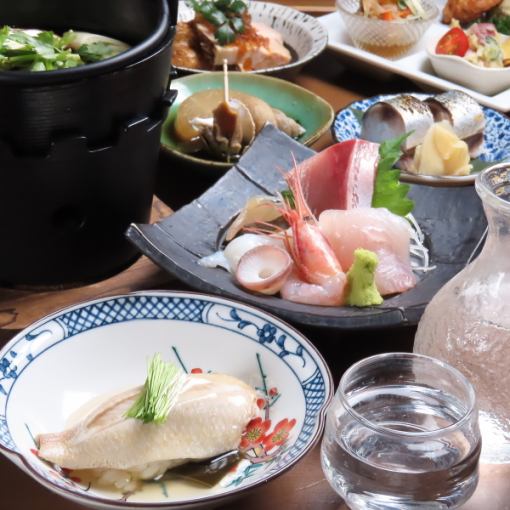 【9月、10月】“北陆享乐套餐”包含2小时无限畅饮～生鱼片与北陆时令美食（共8道）7000日元