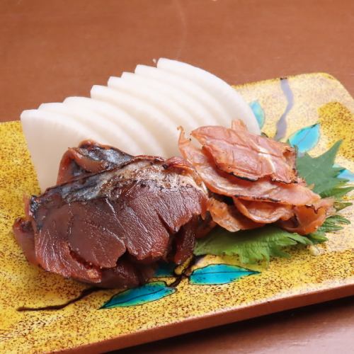 鯖とカワハギへしこ盛り合わせ