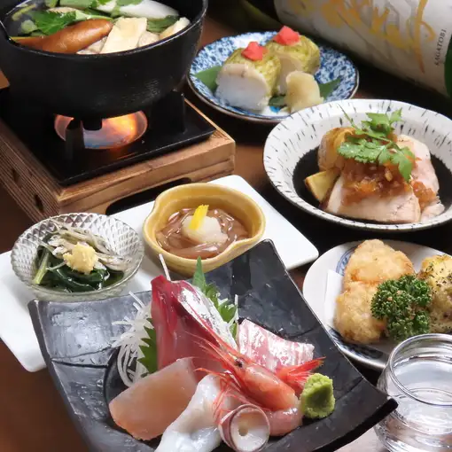 【9,10月】お刺身と北陸の旬を堪能！2時間飲み放題付きコース〈全6品〉 