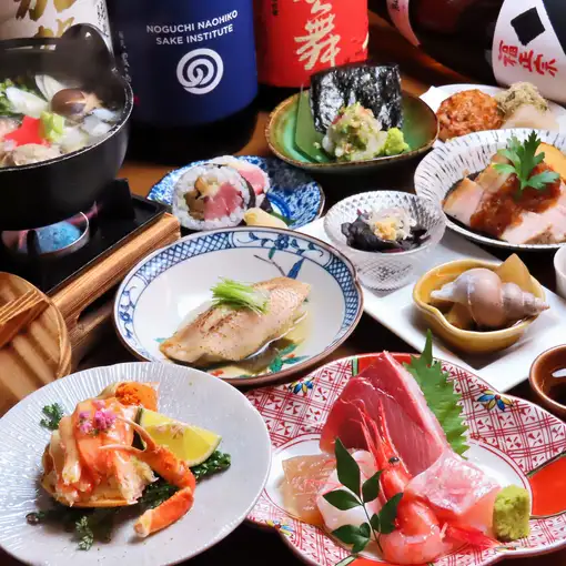 【11,12月】香箱蟹半身,のどぐろ蒸し寿司付き!北陸の冬を堪能!2時間飲み放題コース〈全9品〉