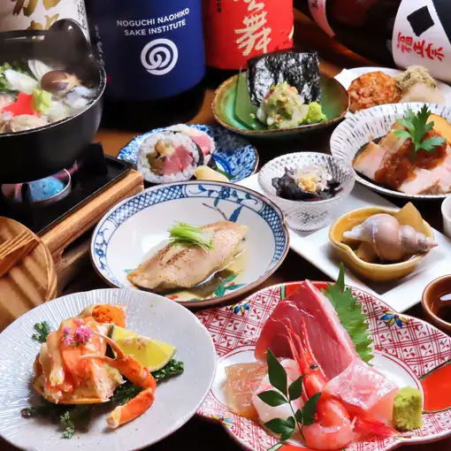 【十一月/十二月】盡享北陸冬季風味，品嚐半份雪蟹和蒸黑喉鱸魚壽司！ 2小時暢飲套餐（共9道菜）