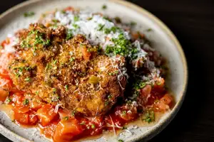 Rare pork cutlet made with kinako pork from Miyazaki Prefecture
