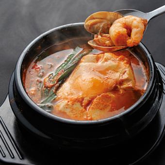 Sundubu Jjigae with a choice of spiciness