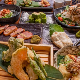 [Kyoto Taste Course] 8 dishes including side dishes, yuba, duck, Kyoto vegetables, etc. 120 minutes of all-you-can-drink including beer 5000 ⇒ 4500 yen