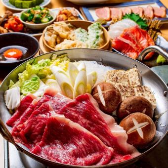 [120 minutes all-you-can-drink included] 8 dishes including Kuroge Wagyu beef sukiyaki and sashimi [Year-end party course] 7,500 yen → 7,000 yen