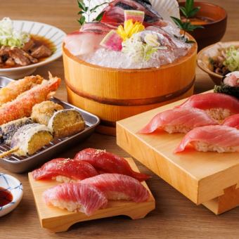 忘年会・新年会に！120分飲み放題 鮨・串カツ・刺身の本マグロ堪能コース