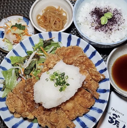 テイクアウト弁当　鶏唐揚げ　おろしポン酢