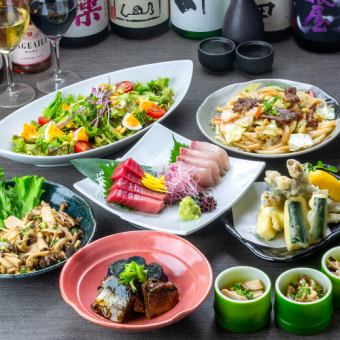 [2-hour all-you-can-drink] "Kawaoto Course" 7 dishes including Hokkaido's finest sashimi and seafood soba noodles with thick bean paste sauce, 4,300 yen