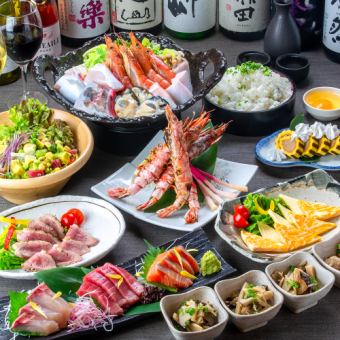 [3-hour all-you-can-drink] 10-course meal including a seafood hotpot and wild horse sashimi platter "Keigetsu Course" 6,000 yen