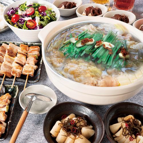 ★定番醤油味★ もつ鍋コース！全9品120分生ビール込み飲み放題付き！