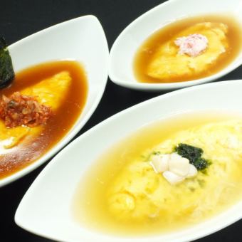 ホタテあおさの和風オムレツ/韓国風チーズオムレツピリ辛・カニオムレツ中華あんかけ