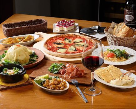 [90 minutes of all-you-can-drink included ☆ Student-only course♪ 3,300 yen (tax included)] Total of 9 dishes, including our proud kettle-baked pizza and pasta