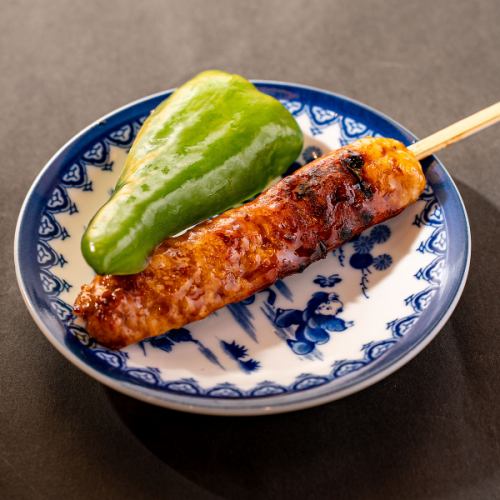 Meatballs and green peppers