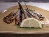 Grilled sardines with roasted mentaiko