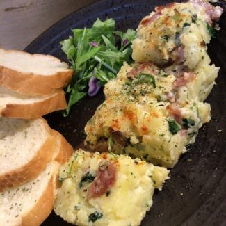 鉄板で作るポテトサラダ