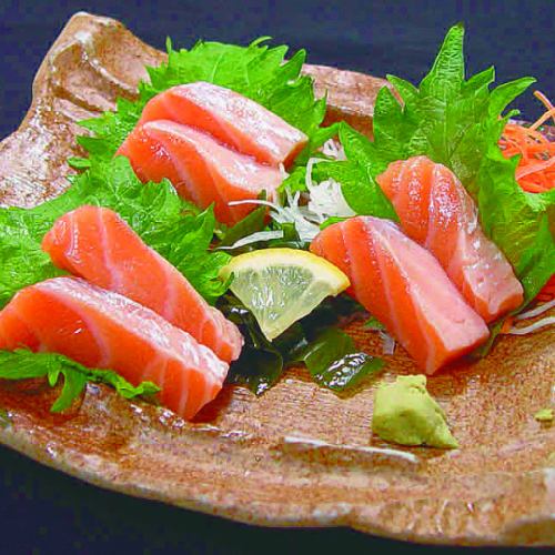 Premium raw salmon sashimi