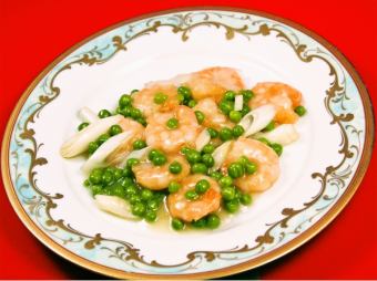 Shrimp and green peas stir-fried with salt (regular plate/small plate)