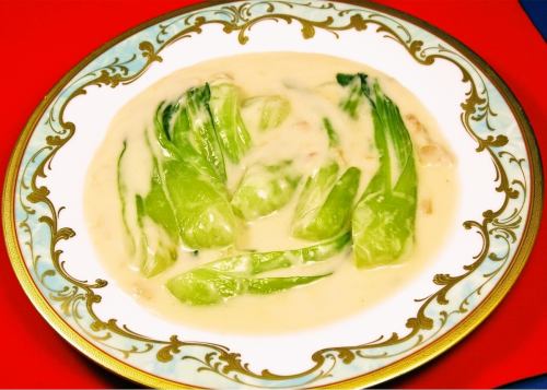 Boiled bok choy in cream (regular plate/small plate)