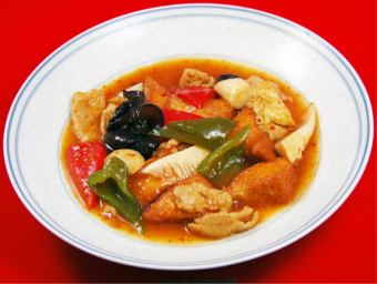 Fried tofu simmered in mustard soy sauce S/Medium