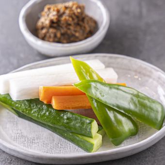 Vegetable sticks (homemade meat miso)