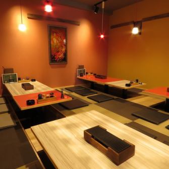[A calm space that is comfortable for groups] The sunken kotatsu in the back of the store can be used by groups of 4 to a maximum of 20 people.