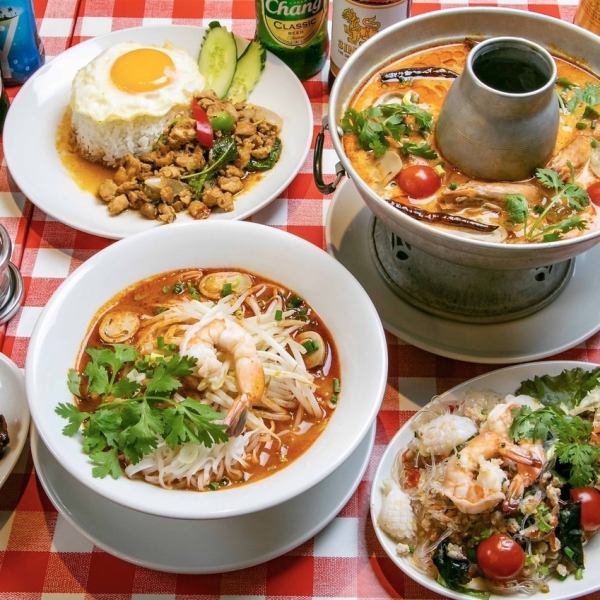 享受标准的泰国料理◎轻松享受泰国菜！2小时无限畅饮套餐<6道菜>